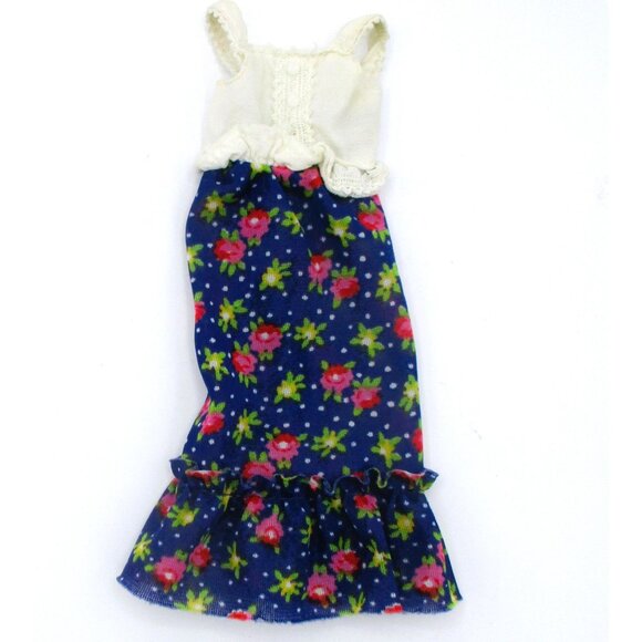 Vintage Mattel Skipper Doll Sleeveless Floral Sundress With Lace Trim 7223 - Picture 1 of 1